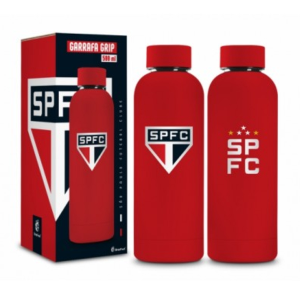 GARRAFA TÉRMICA GRIP 500ML EMBORRACHADO TIMES - SÃO PAULO