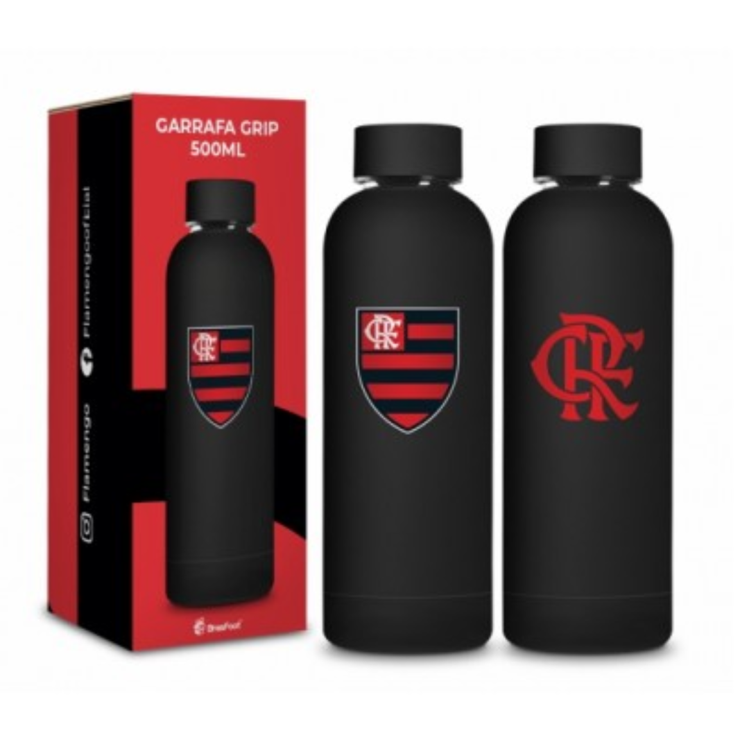 GARRAFA TÉRMICA GRIP 500ML EMBORRACHADOTIMES – FLAMENGO